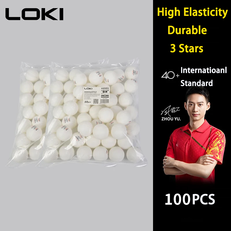 Donic Table Tennis Ball - 50/100個入り ロキ卓球ボール 3スター 40+ 新型ABS樹脂製 ピンポンボール