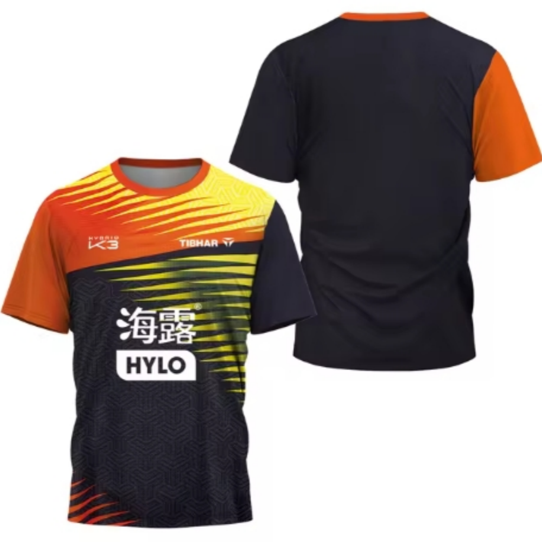 Table Tennis Xu Xin - メンズ卓球Tシャツ,半袖,通気性,速乾性,三角形の断片,バドミントン,テニス,夏,新品,2022