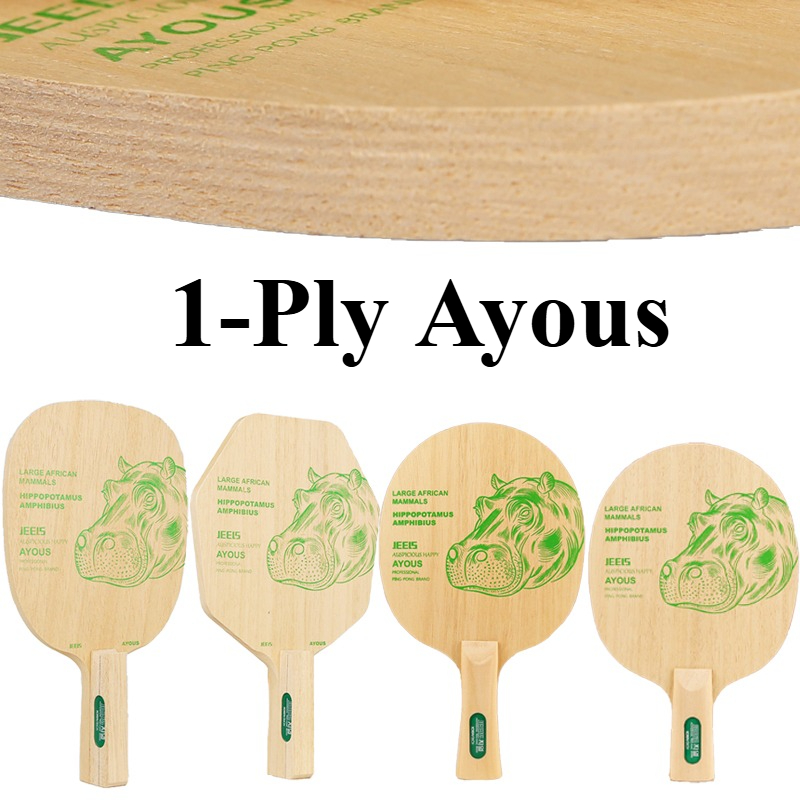 Table Tennis Paddles - JEELS グリーンヒポ 1 プライ アヨウス卓球ブレード 日本製六角形厚みのある弾性強化プロフェッショナルピンポンパドル