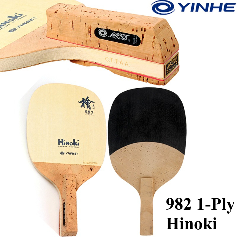Table Tennis Paddles - YINHE 982 1プライソリッドヒノキ卓球ブレード 日本製ペンホールドヒノキ卓球ラケット 攻撃的なループ＆速攻用