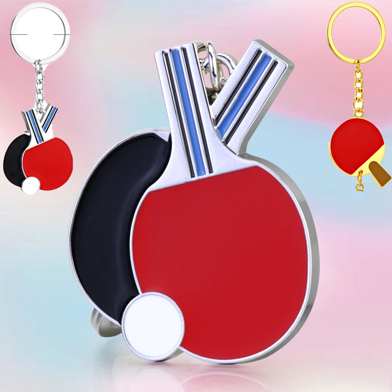 Table Tennis Keychain - クリエイティブな卓球キーホルダー、国際卓球スポーツ記念ギフト、お土産、スポーツラケット、車のキーホルダーペンダント