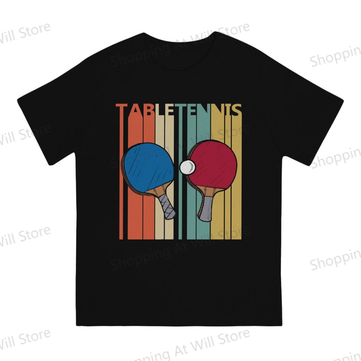 男性と女性のためのビンテージスタイルのTシャツ,ノベルティ, - Table Tennis Shorts のレビューと価格