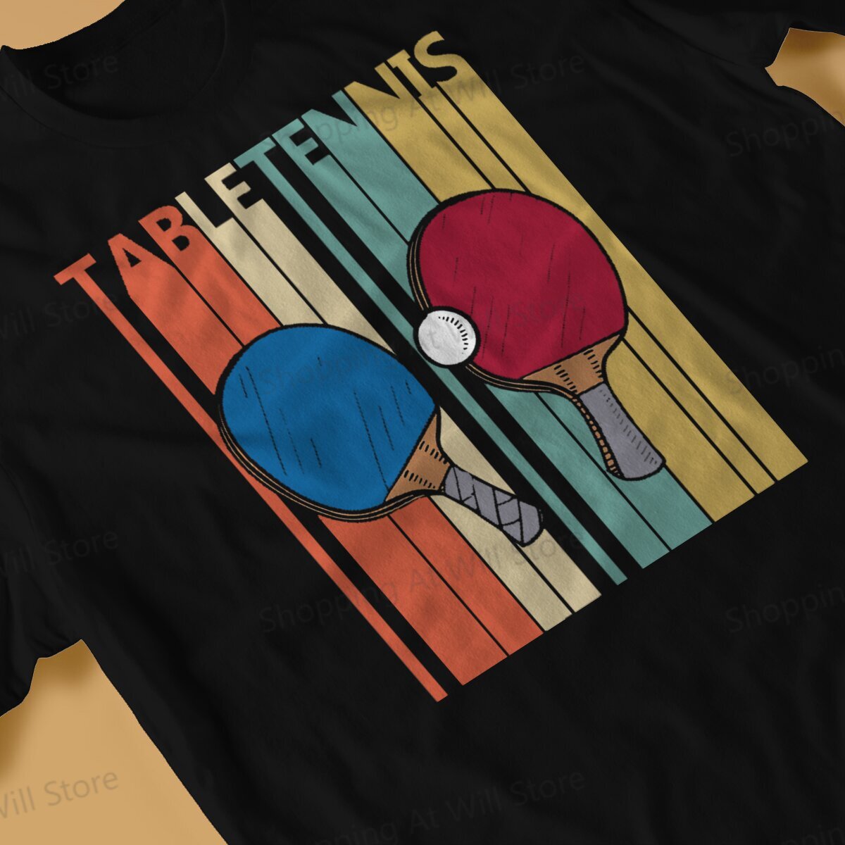 男性と女性のためのビンテージスタイルのTシャツ,ノベルティ, - Table Tennis Shorts のレビューと価格