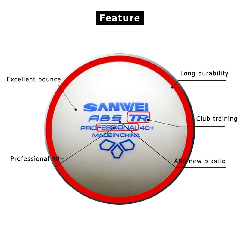 SANWEI-ABS TR 3スター卓球ボール、40+、トレ - Donic Table Tennis Ball のレビューと価格