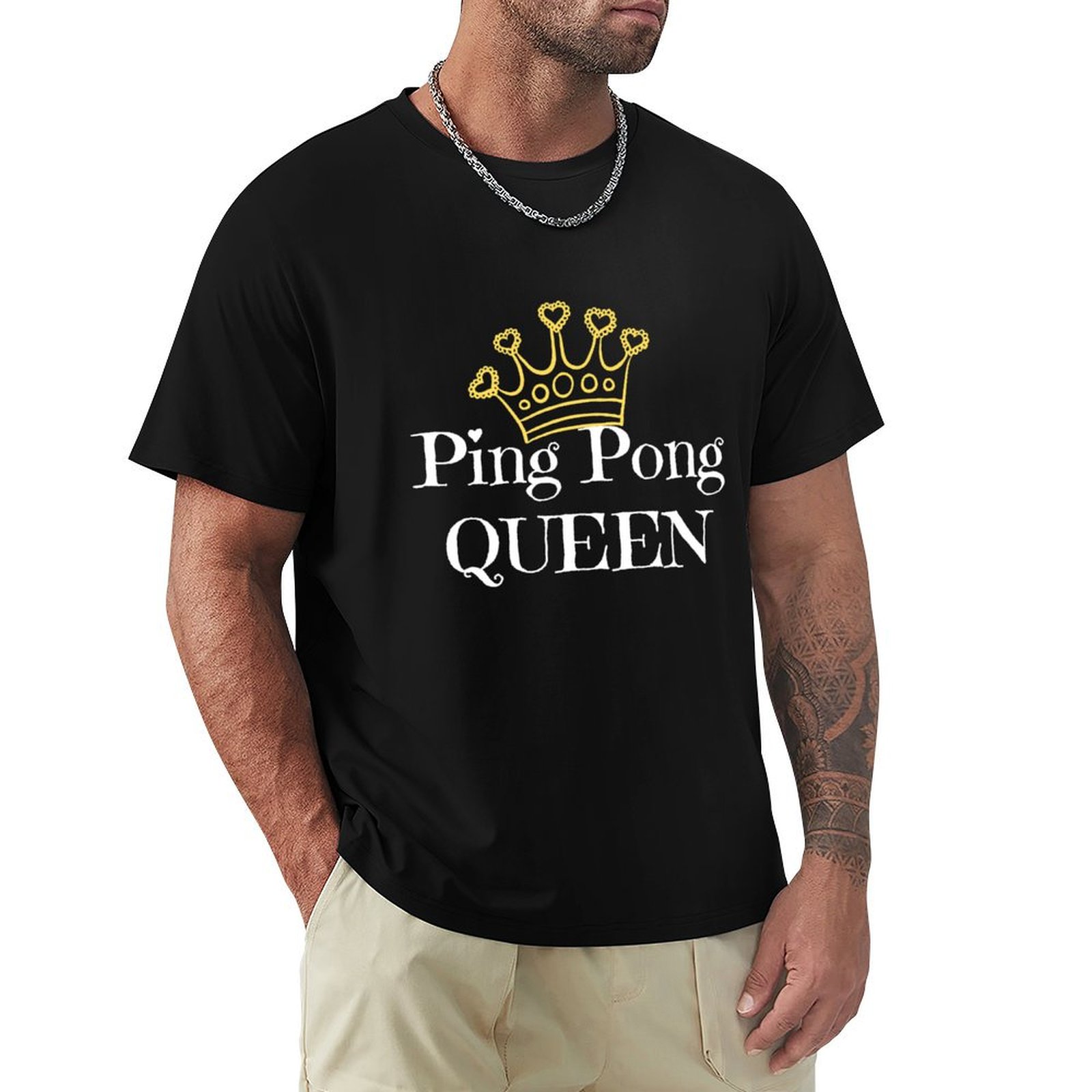 ピンポンクイーン卓球愛好家向けTシャツビッグアンドトールクル - Table Tennis Queen のレビューと価格