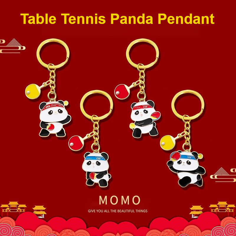 卓球キーホルダーピンポンお土産ギフトかわいいパンダスポーツバ - Table Tennis Keychain のレビューと価格