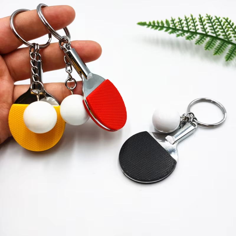 7 色かわいいピンポンラケットペンダントお土産卓球ボールキー - Table Tennis Keychain のレビューと価格
