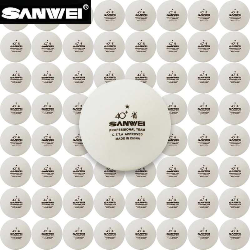 SANWEI 100個/パック 40+卓球ボール ホワイト  - Table Tennis In Chinese のレビューと価格