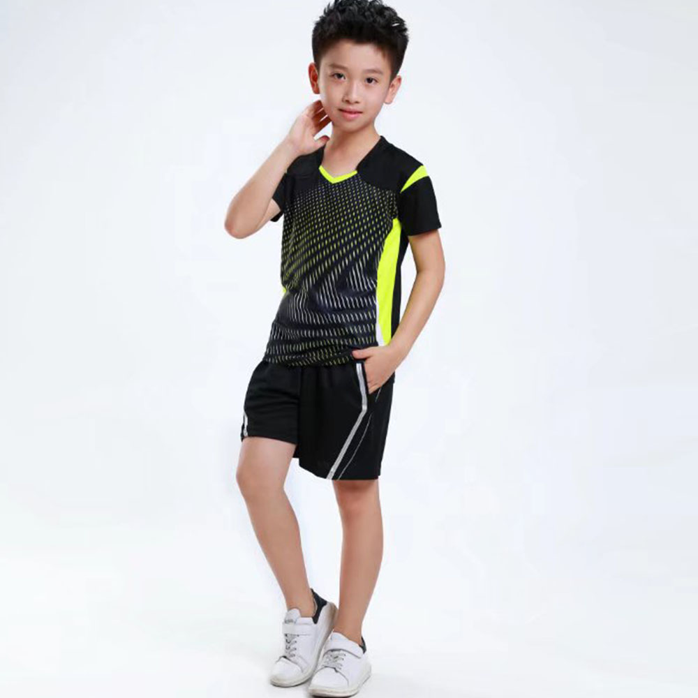 子供のための2ピースの速乾性Tシャツとショーツ,男の子と女の - Table Tennis Shorts のレビューと価格