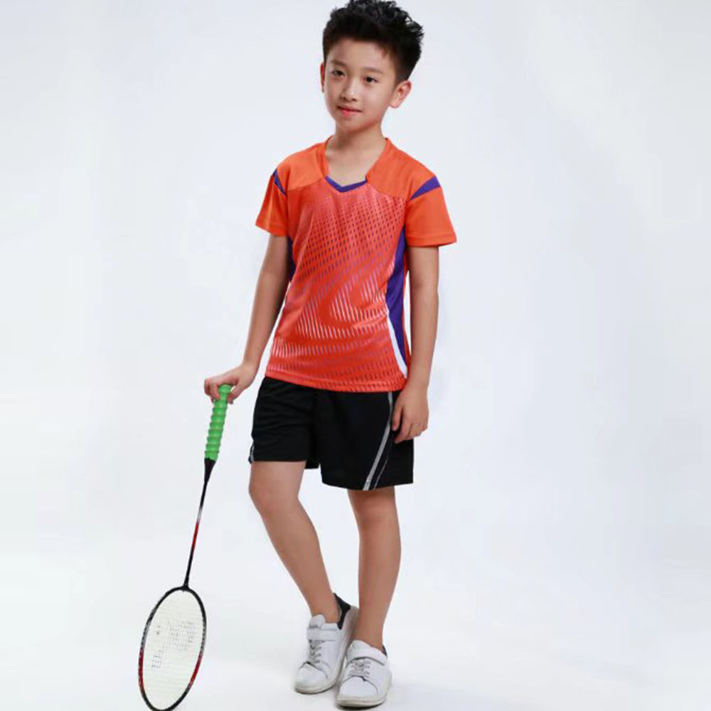 子供のための2ピースの速乾性Tシャツとショーツ,男の子と女の - Table Tennis Shorts のレビューと価格